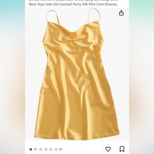 Never worn!! Yellow silky mini dress